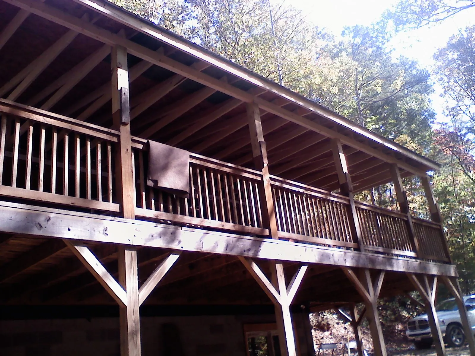 Timber framing under a new elevated porch and deck — Roof Leak Repair in Boyce by Roofing Brothers